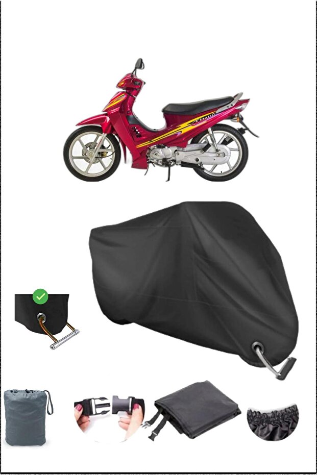 قماش القنب للدراجات النارية المقاوم للماء متوافق مع قفل متين Elite110 من Black Rule
