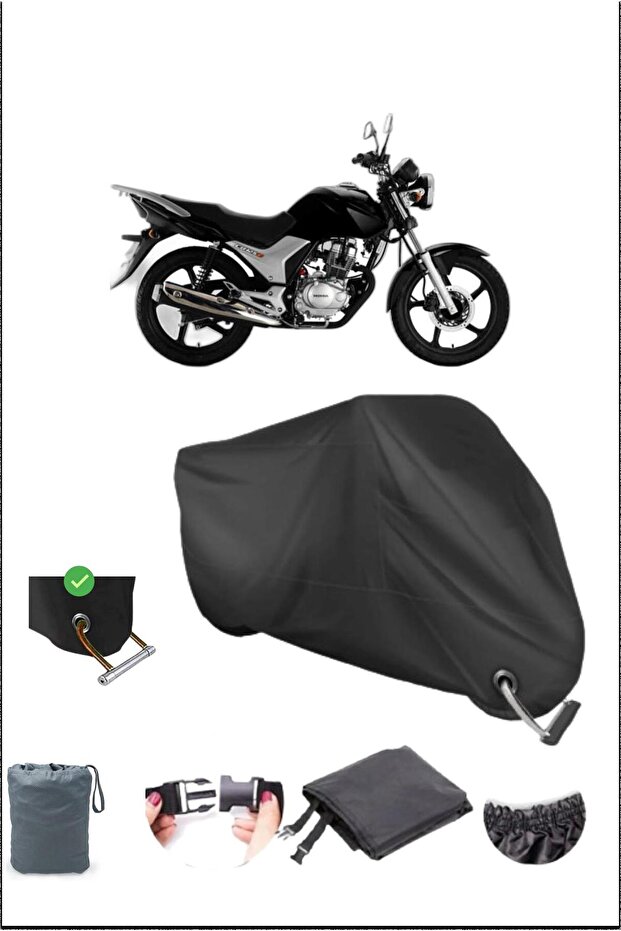 قماش القنب الأسود للدراجات النارية Honda Cb125e المتين المتوافق مع القفل المقاوم للماء