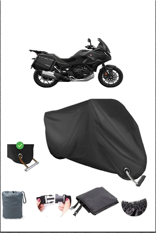 قماش القنب للدراجات النارية المقاوم للماء متوافق مع قفل متين Honda Nt1100 باللون الأسود