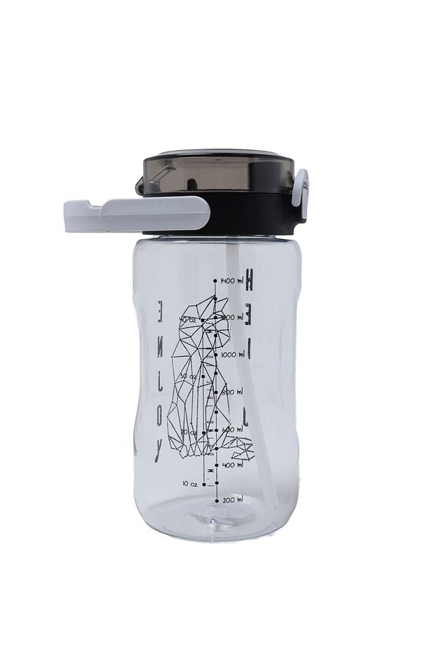 1,5LT BASKILI BEJ PİPETLİ SU MATARASI - 2