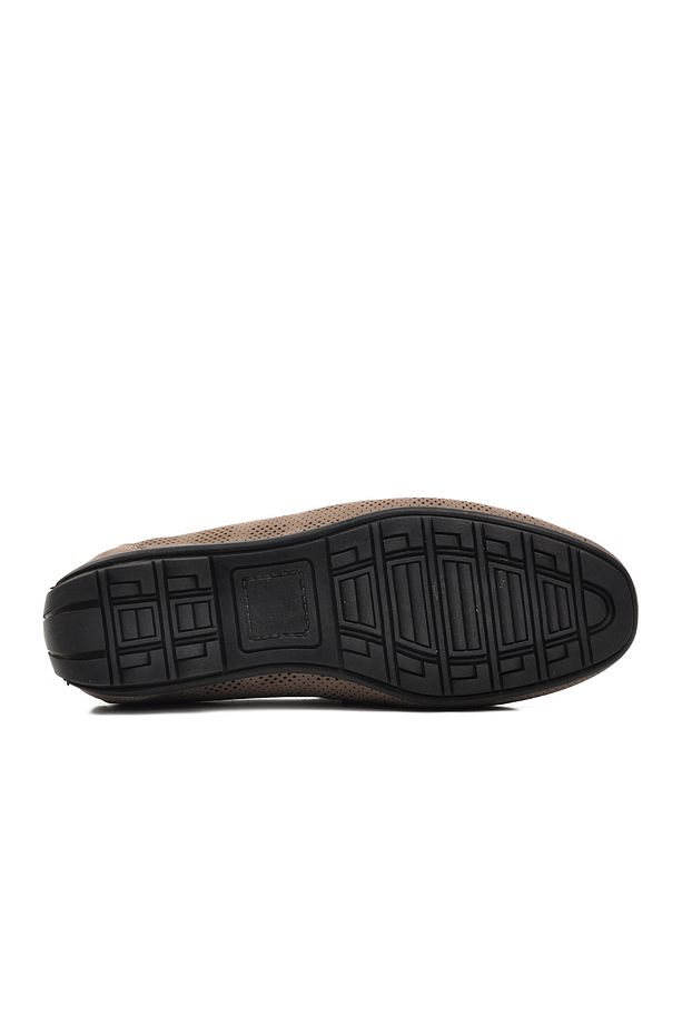 Ayakmod Koyu Bej  Deri  Geniş Kalıp Erkek Loafer Ayakkabı - 5