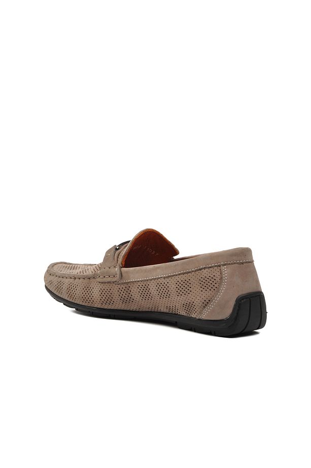 Ayakmod Koyu Bej  Deri  Geniş Kalıp Erkek Loafer Ayakkabı - 4