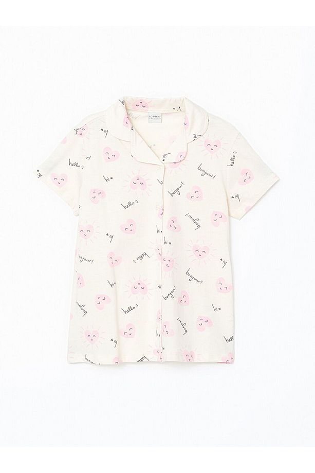 LCW Kids Gömlek Yaka Kız Çocuk Şortlu Pijama Takımı - 2