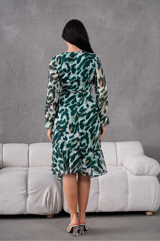 Şifon Elbise Midi Boy - 3