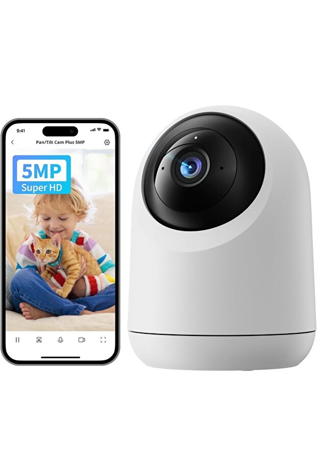 360 Motion Tracking Home Security Camera 5MP - Pan/Tilt Cam 3K Super HD Baby Monitor/Pet Camera