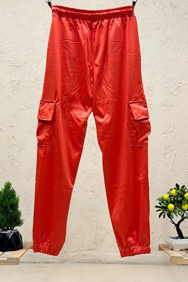 Tek Cep Kargo Deri Pantolon - 2