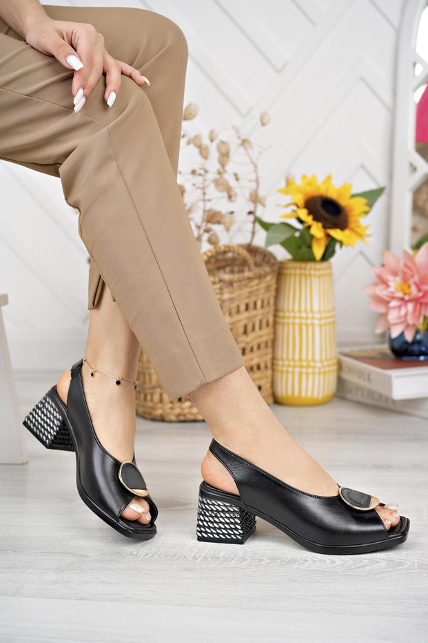 Genuine Leather Women's Daily Heeled Shoes Dd3368