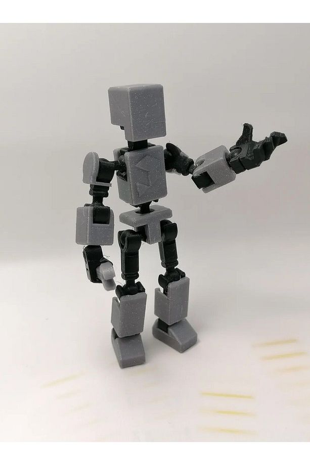 Hareketli Mini 13 Robot Oyuncak 8 Cm - Gri Siyah 1 Adet - 2
