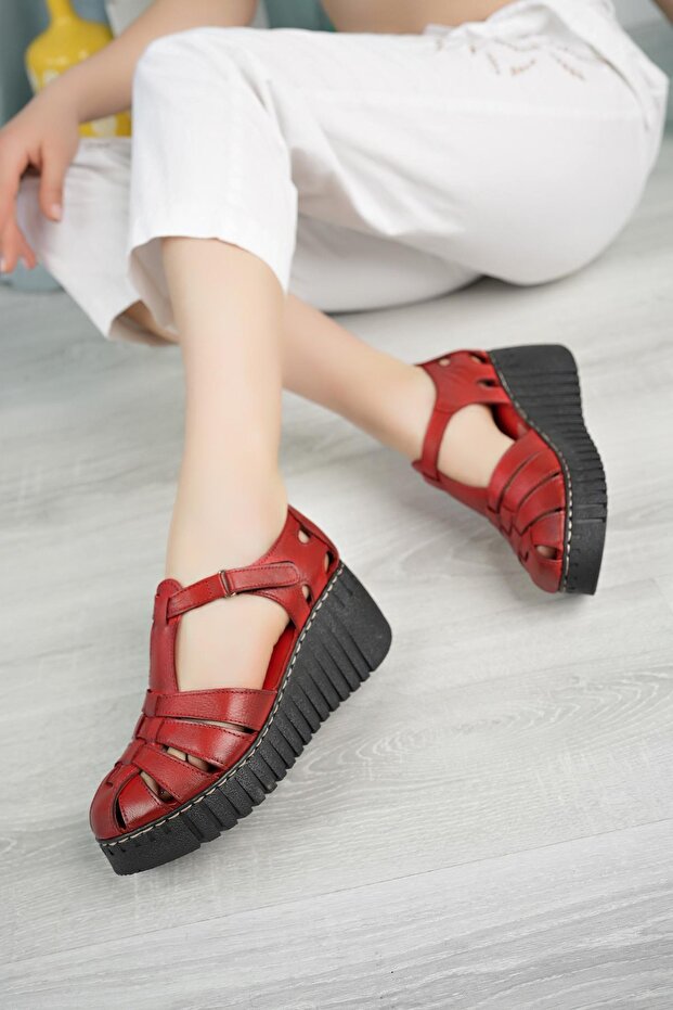 Genuine Leather Women's Daily Comfortable Sandals Dd1617