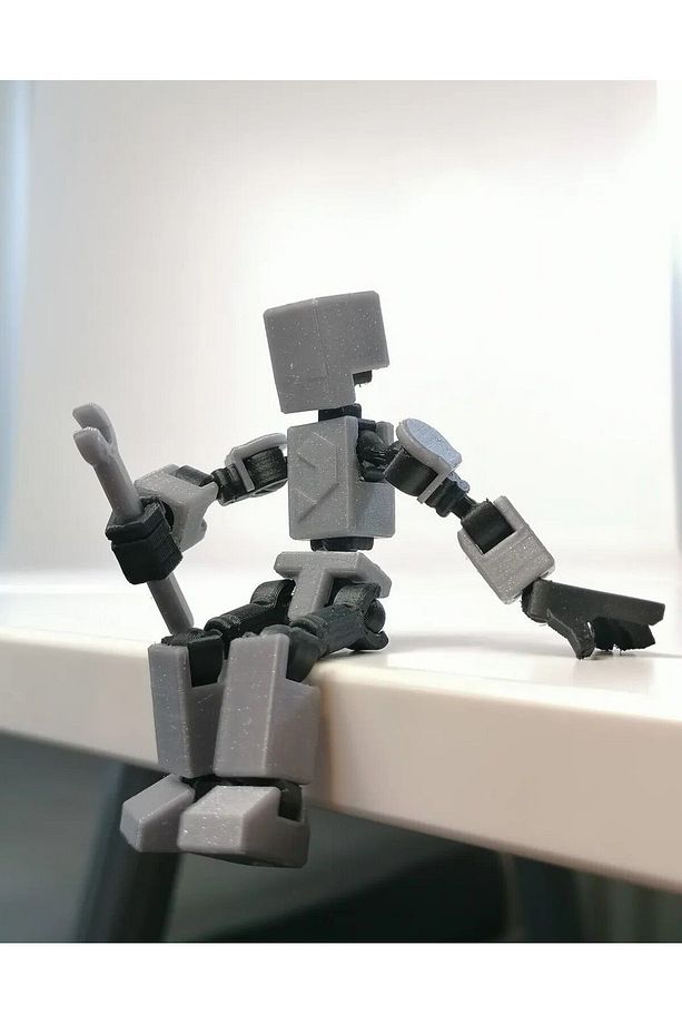 Hareketli Mini 13 Robot Oyuncak 8 Cm - Gri Siyah 1 Adet - 3