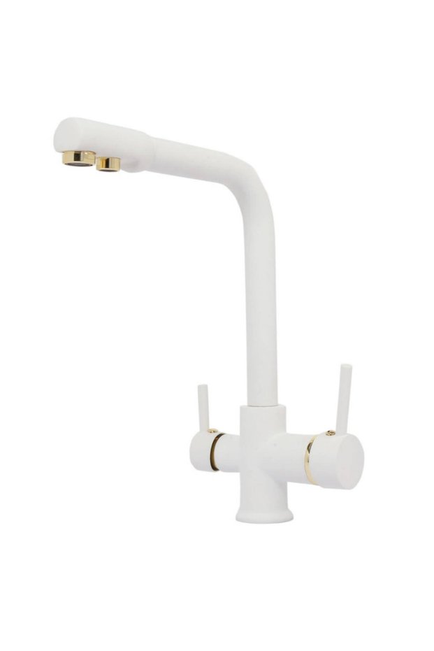 White Gold Hot Cold and Purification Water Inlet 3 Way Purified Kitchen Sink Faucet