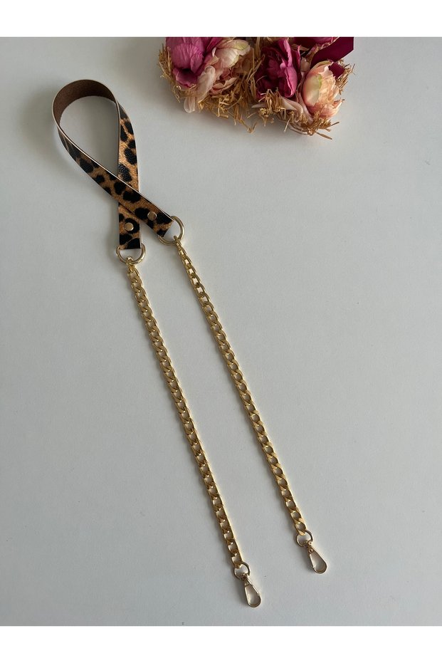 Chain Strap with Faux Leather for Knitting Bags