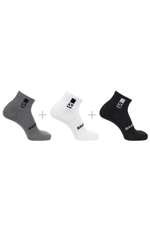 Everyday Ankle 3 Pack 3 Pieces Unisex Socks Black-Grey-White