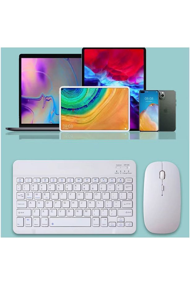 Samsung Galaxy Tab S9 FE Plus X610 12.4 '' İle Uyumlu Bluetooth Özellikli Klavye Mouse Set - 2