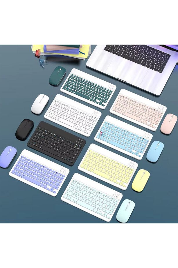 Samsung Galaxy Tab S9 FE Plus X610 12.4 '' İle Uyumlu Bluetooth Özellikli Klavye Mouse Set - 4