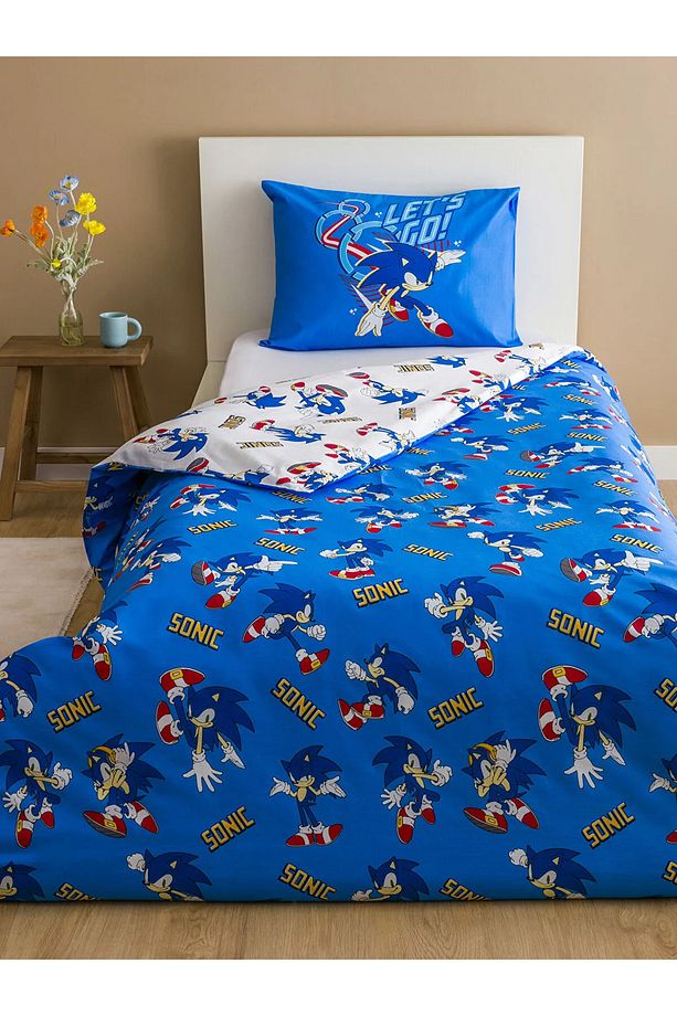 LCW HOME Karışık Sonic Baskılı Pamuklu Çocuk Tek Kişilik Nevresim Seti - 1