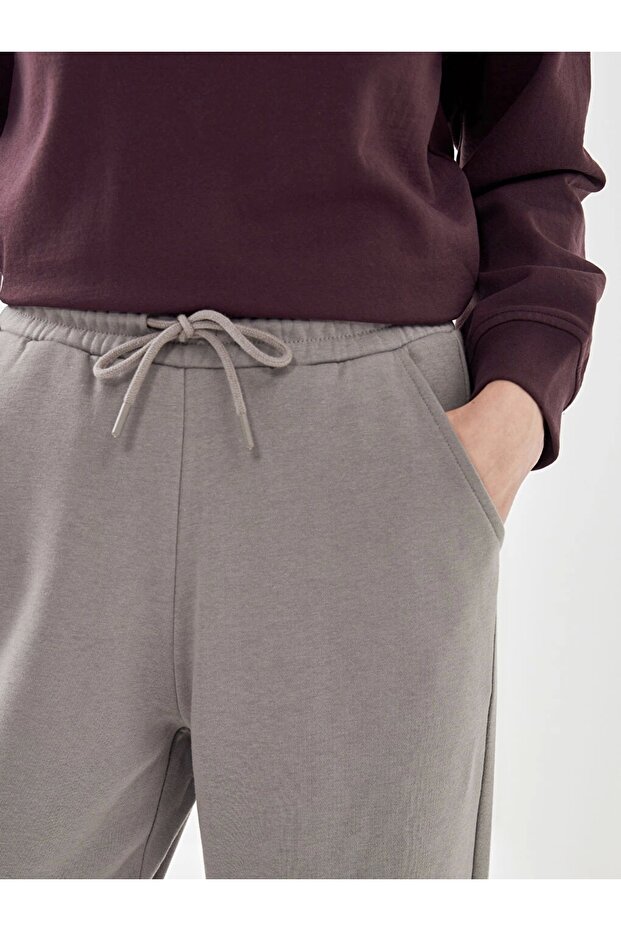 LCW Vision Gri Beli Lastikli Kadın Kalın Jogger Eşofman Altı - 3