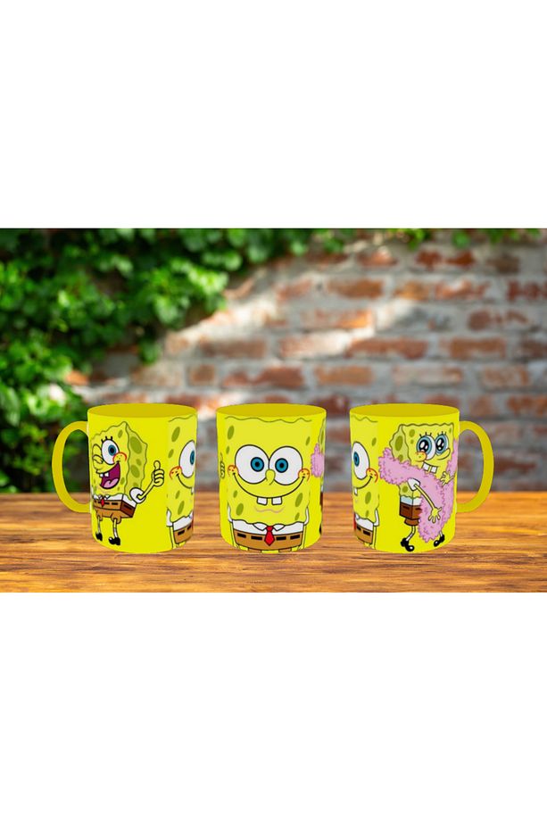 Sünger Bob Kupa Bardak Süngerbob Kupa İçi ve Kulbu Sarı - 6