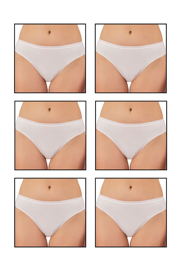 Özkan 6120 6'lı Paket Kadın Pamuklu Likralı Süprem Esnek Rahat Slip Külot - 1