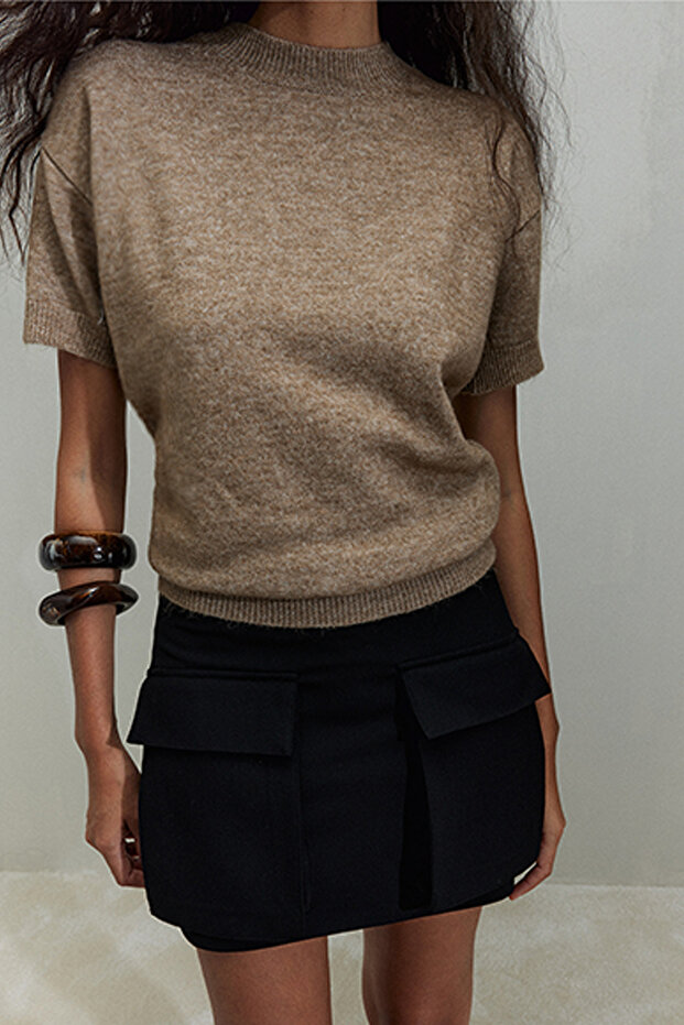 Mink Robe Short Sleeve Sweater