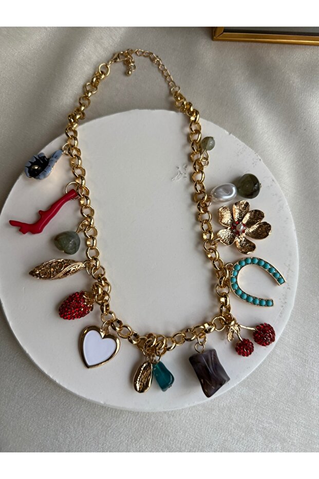 Çoklu Charm Kolye - 3