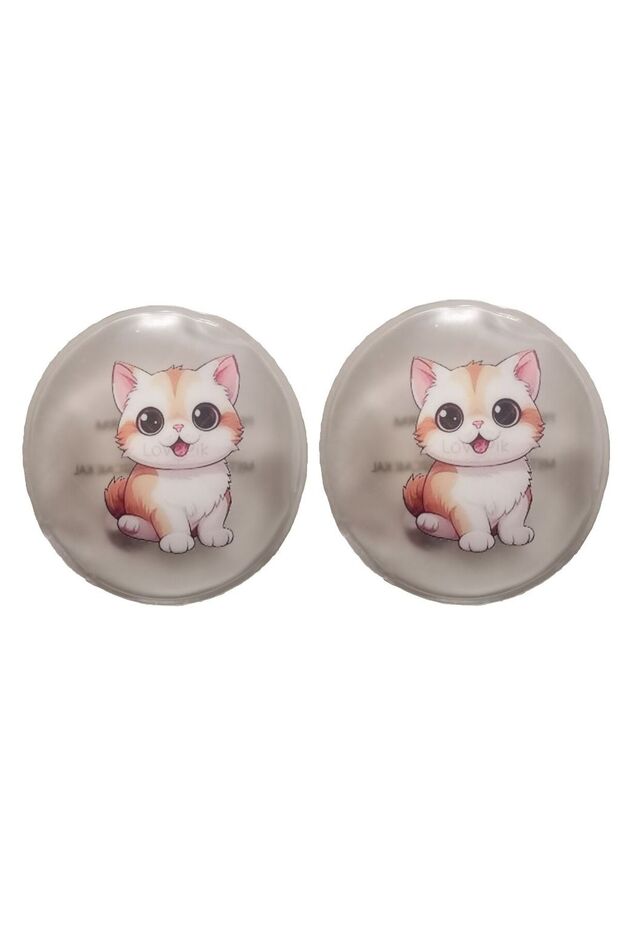 SEVİMLİ KEDİ CEP SOBASI,EL ISITICI,2 ADET SICAK SU TORBASI PVC 9cm - 3