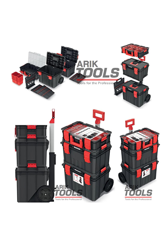 Modular Solution 3'lü Set PROFOSYONEL Modüler Çözüm 3 Parçalı Tekerlekli Alet Kutusu Seti - 1