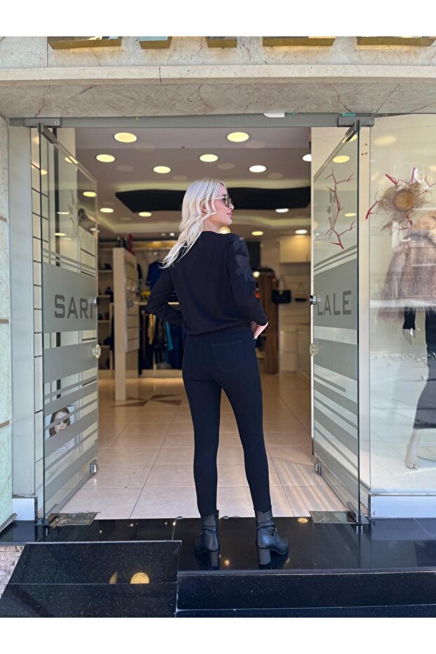 KOLU NAKIŞ DETAYLI TRİKO - 2