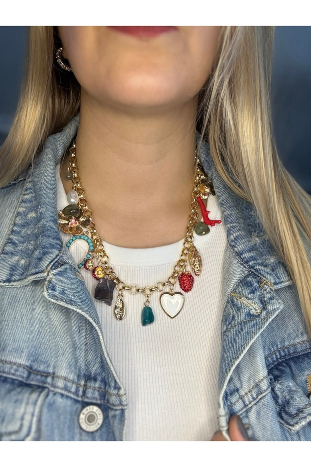 Çoklu Charm Kolye - 2