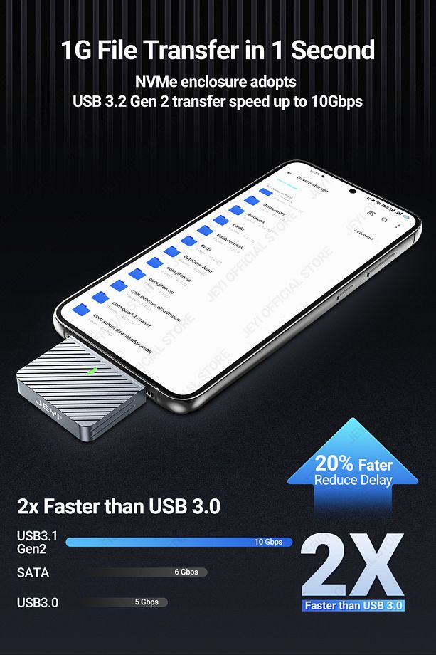 Jeyı Zebra 2230 M.2 Nvme Ssd Kutusu Type-c 3.2 10gbps Süper Hızlı Manyetik Mıknatıs Son Teknoloji - 2