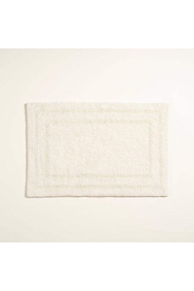 Solid Double Sided Cotton 100% Cotton Bath Mat 40X60 cm Ecru