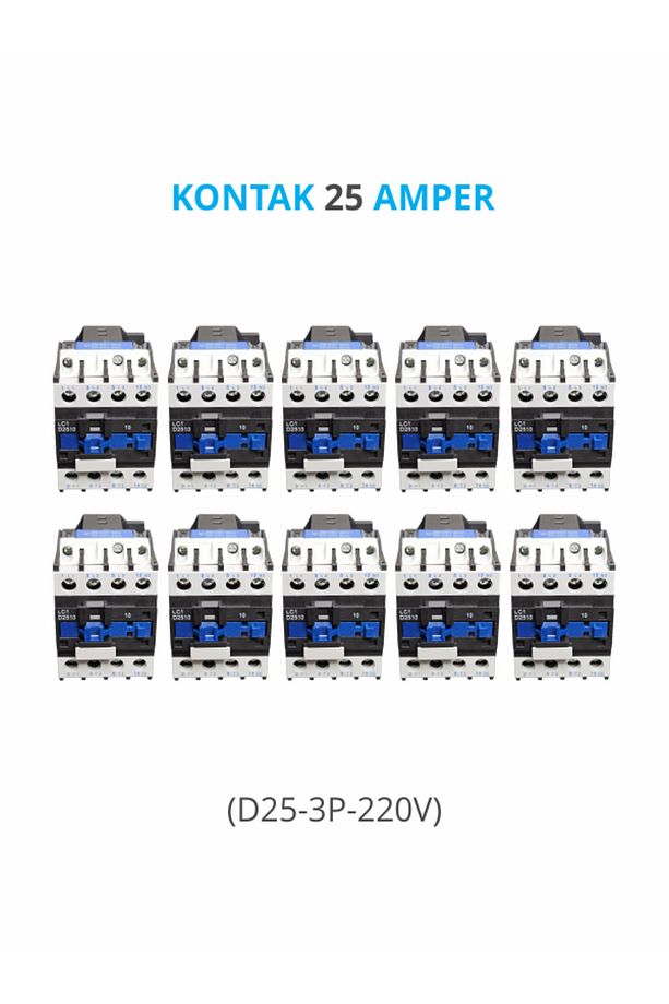 KONTAKTÖR 3 FAZ + YARDIMCI KONTAK 25 AMPER (D25-3P-220V) (PAKET: 10 ADET) - 2