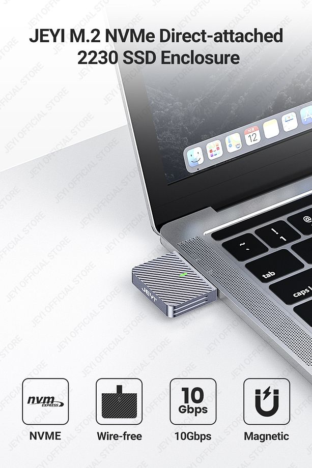Jeyı Zebra 2230 M.2 Nvme Ssd Kutusu Type-c 3.2 10gbps Süper Hızlı Manyetik Mıknatıs Son Teknoloji - 4
