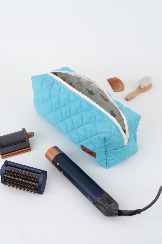 Square Turquoise XL Size Travel, Makeup Bag for Your Dyson Airwrap and All Your Hairstyling Tools