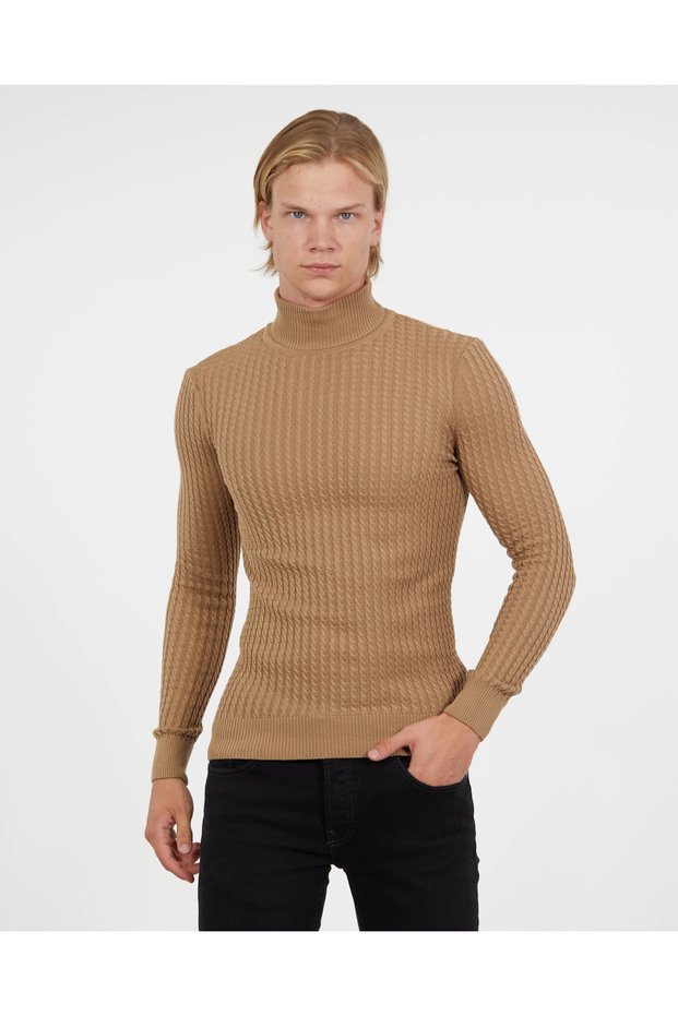 Slim Fit Natural Cotton Turtleneck Sweater Non Pilling Comfortable Slimfit Knitwear Slim Fit Sweater