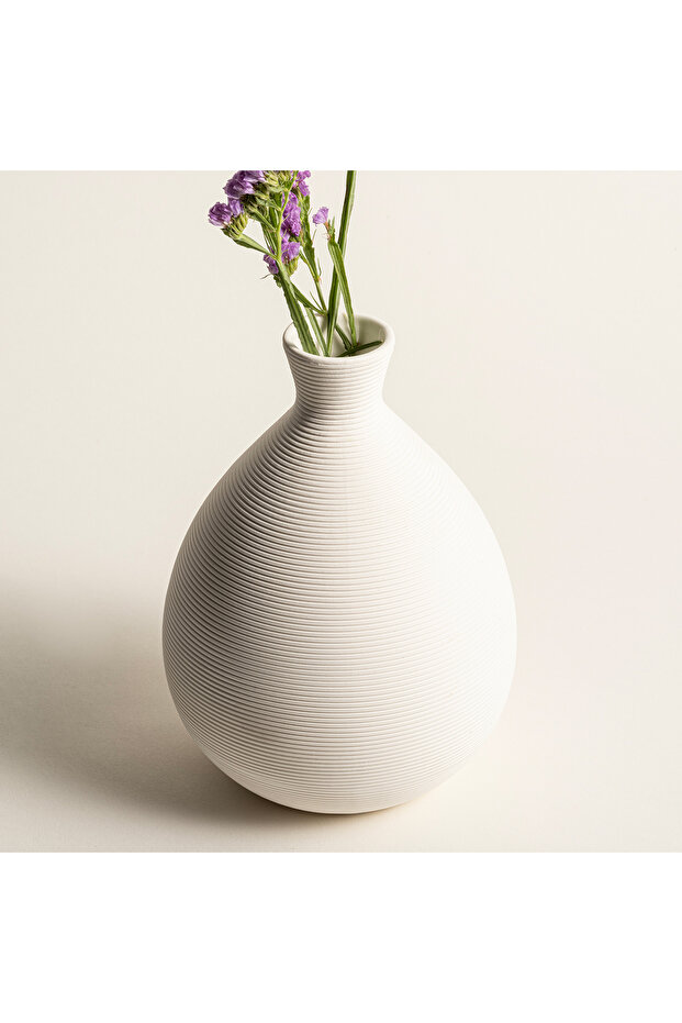 Lılıng Seramik Vazo 19 Cm Ekru - 3