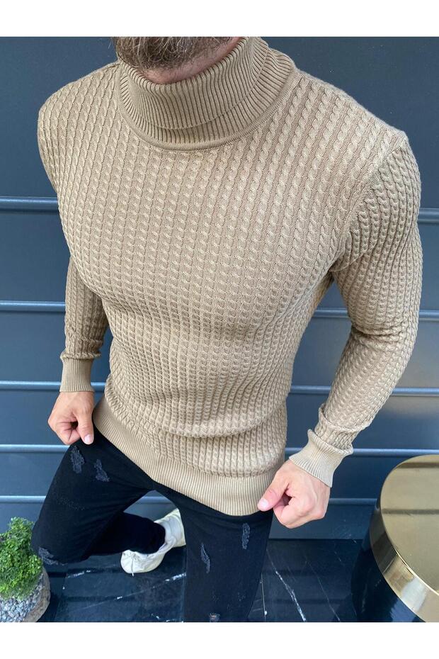 Slim Fit Natural Cotton Turtleneck Sweater Non Pilling Comfortable Stretchy Slim Fit Knitwear Sweater