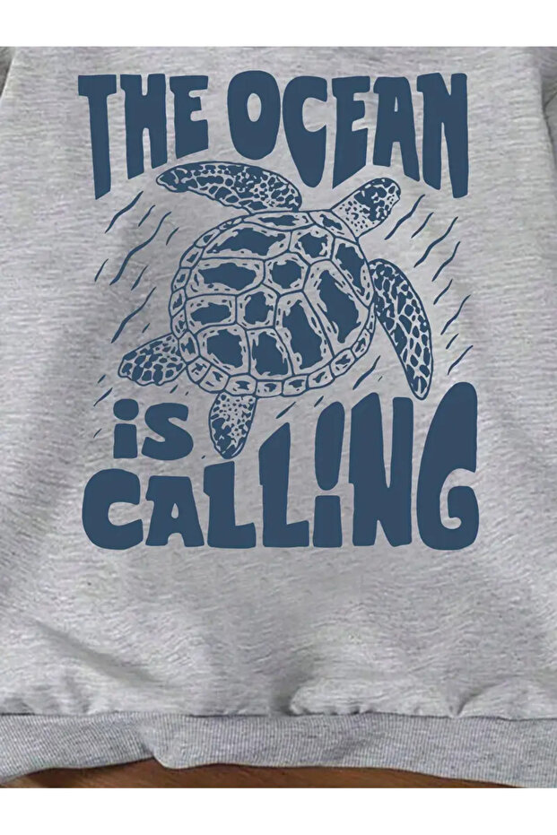 Turtle Patterned Hooded Sweatshirt - 5