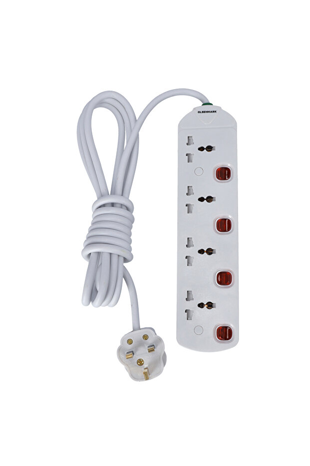 Extension Socket, 4 Way - 2M Power Extension Cord