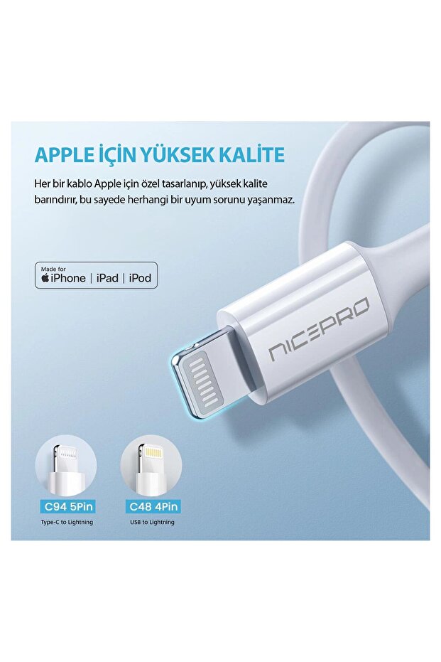 UTL20 45W 2m TPE USB to Lightning Hızlı Şarj ve Data Kablo - 3