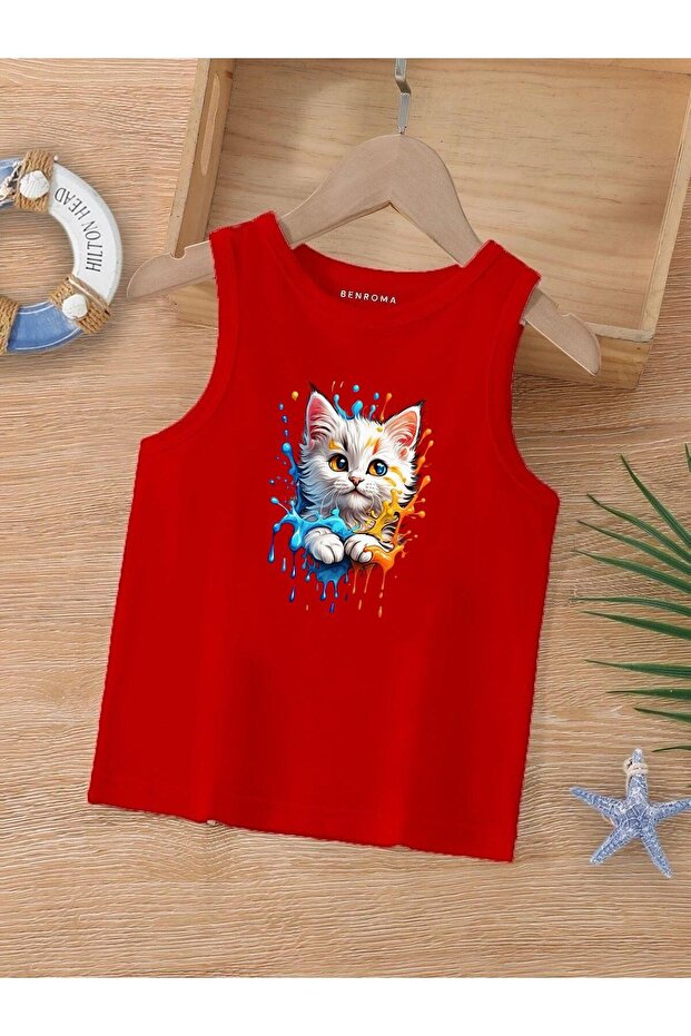 Cartoon Character Printed Sleeveless Children's T-Shirt