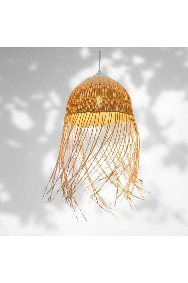 Kos Rattan Bambu Saçaklı Avize - 2