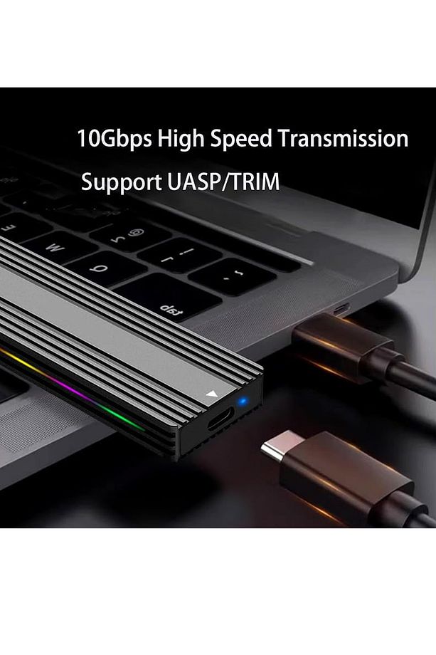 3146 M.2 Nvme Ssd Type C Usb 3.2 Gen 2 10 Gbps Rgb Ledli Disk Kutusu - 3