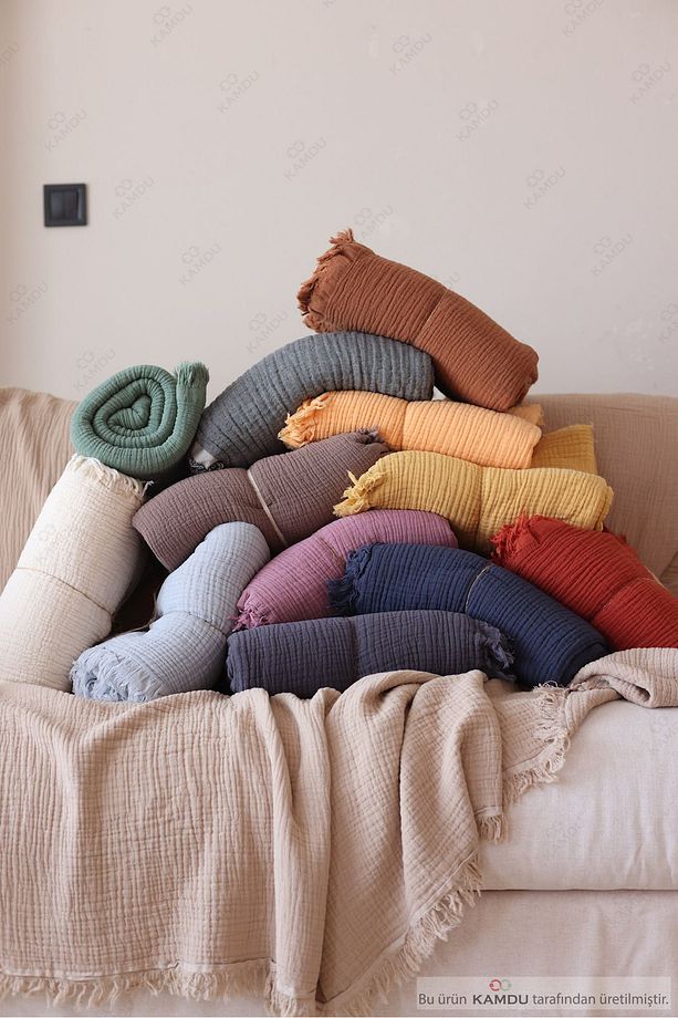 200x260 cm Lüks Müslin Yatak Örtüsü, %100 Pamuk Yatak Örtüsü, Çift Kişilik Yatak Örtüsü - 4