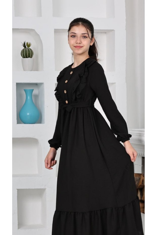 Double Roba Linen Aerobin Cotton Girls' Dress