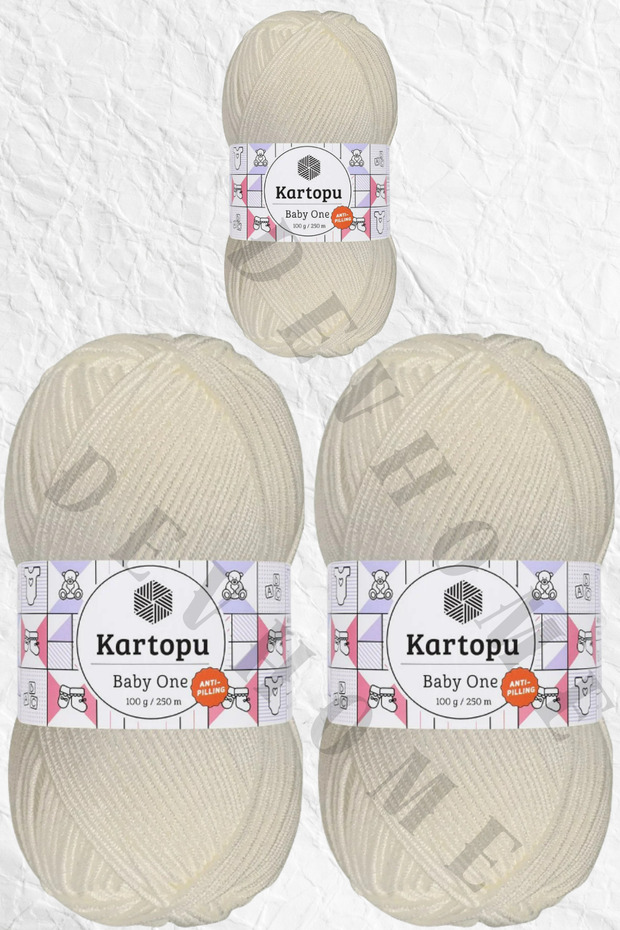 Kartopu Baby One 100% صوف أطفال مضاد للوبر، لا يسبب بيلينغ، لا يسبب التمزق، 3 قطع Devhome