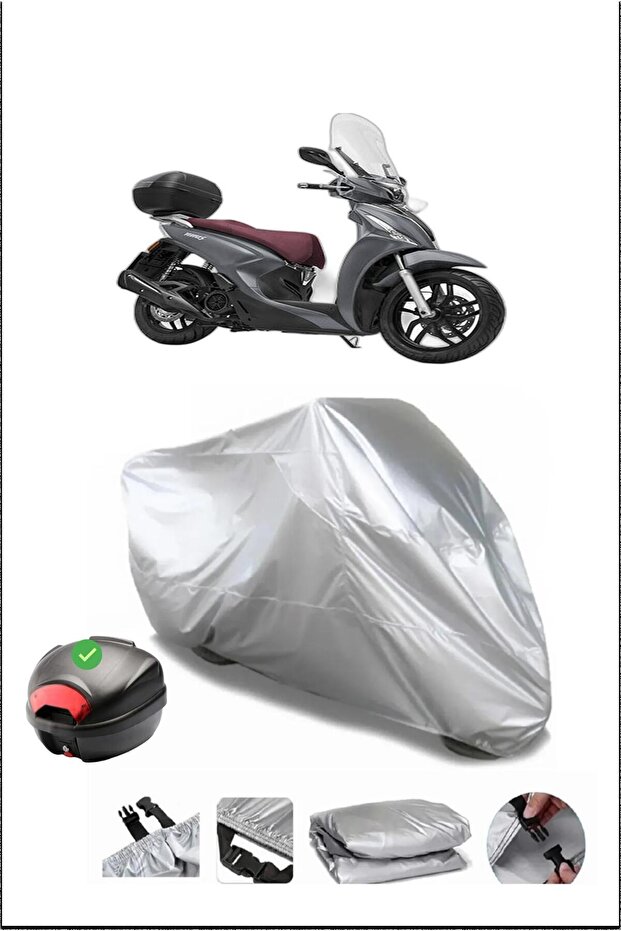 Kymco Peoples125I Backpack Compatible Gray Waterproof Canvas (Motorcycle)