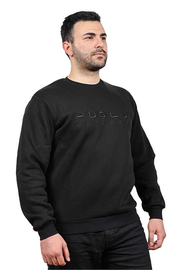 Siyah  Basic Sweatshirt - 3