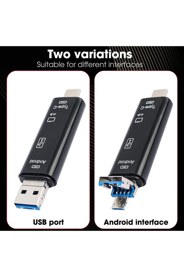 A-5068 Type-c To Usb Flash Otg Veri Aktarım Sd Tak Çalıştır Kart Okuyucu Çevirici - 3