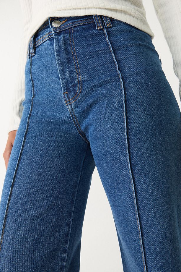 Dikiş detaylı minimal jean - 4
